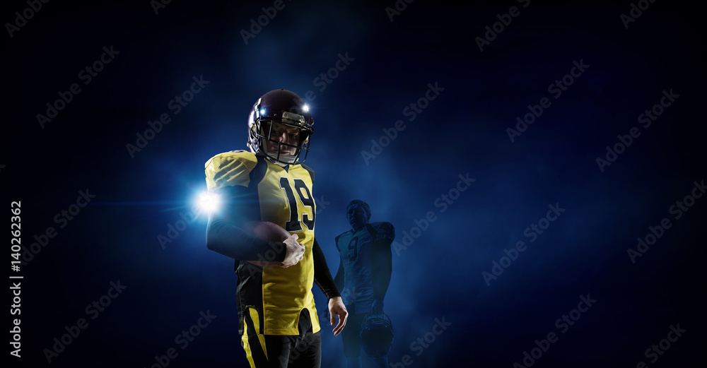 Naklejka premium American football player . Mixed media