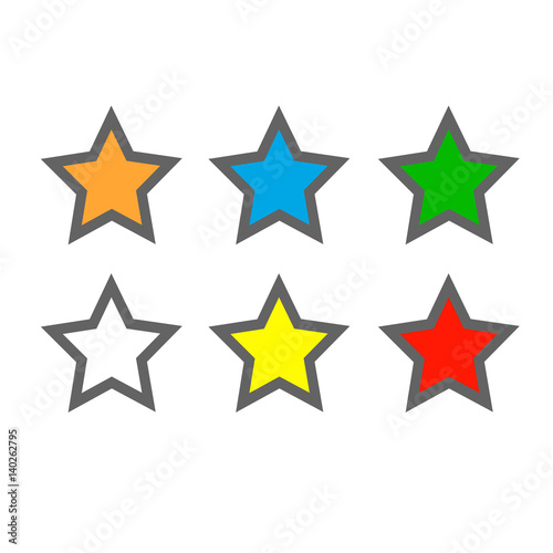 Star icons. Isolated vectors on white background.