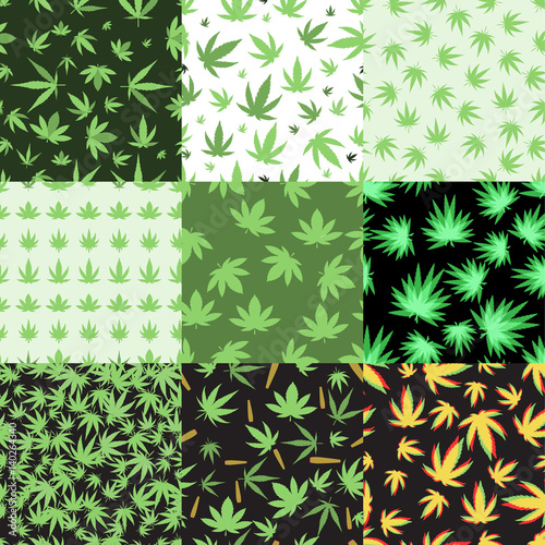 Marijuana seamless pattern vector.