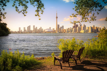 Crédence de cuisine Toronto Toronto vu depuis Central Island au couchant  © Aqnus