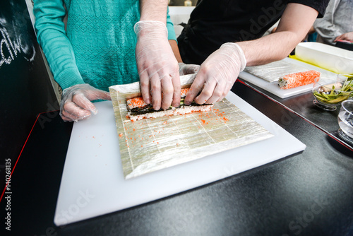 process of making sushi