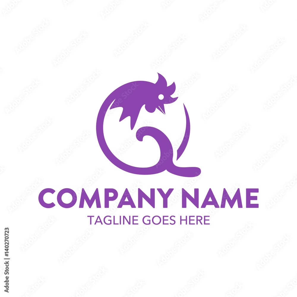 Chicken Unique Simple Logo Template