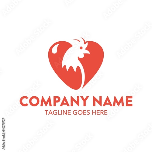 Chicken Unique Simple Logo Template