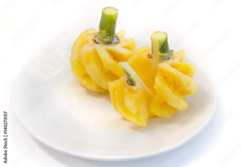 ripe Pineapple (Phu Lae) isolated on white background ripe Pineapple (Phu Lae) isolated on white background