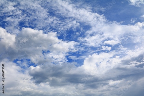 blue sky with big cloud and raincloud, art of nature beautiful and copy space for add text