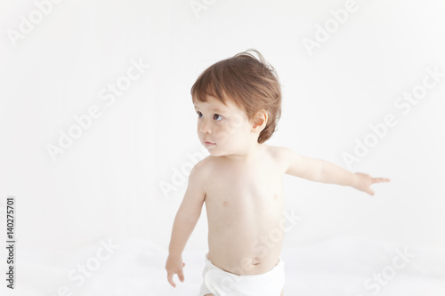 Baby boy pointing