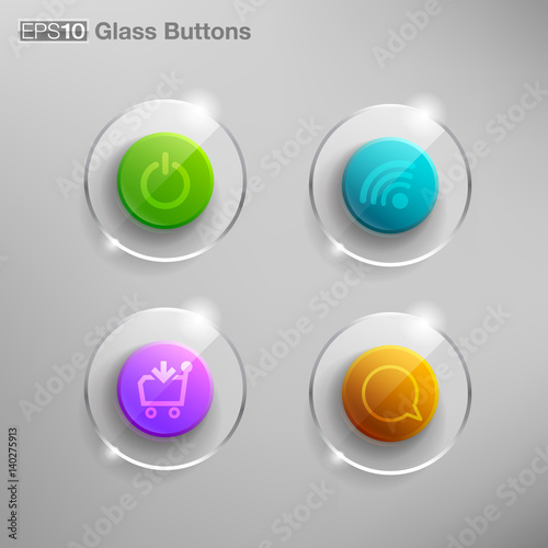 Vector colorful glass buttons