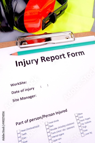 Work place injury report form