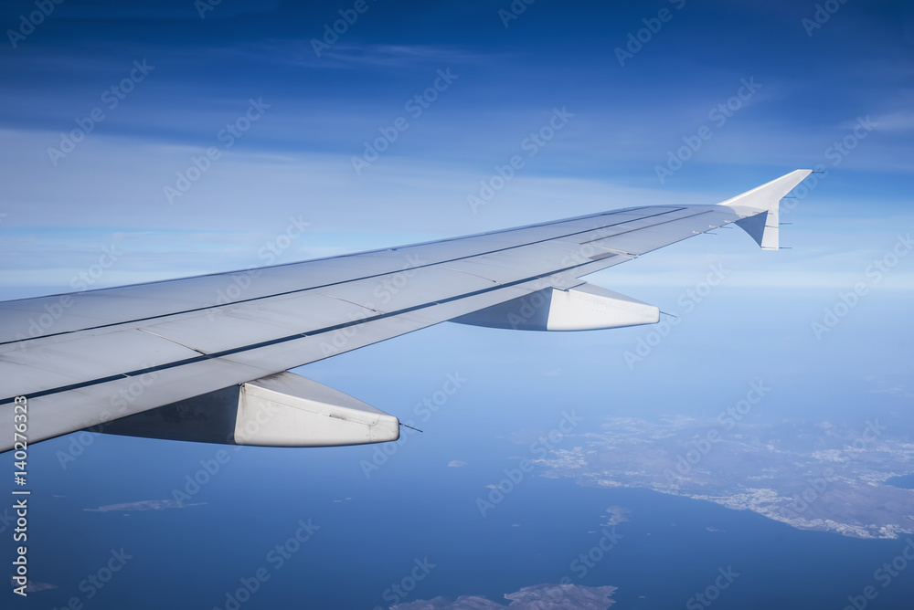 View from the window of an airplane View from the window of an airplane