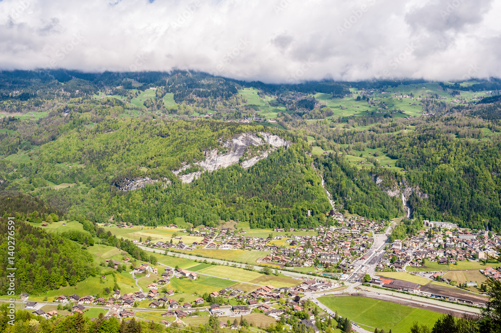 Swiss village in valley near Reichenbach