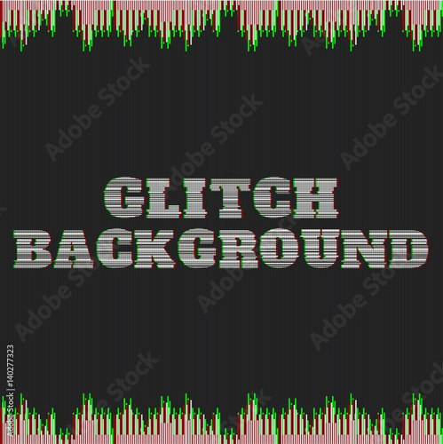 Vector glitch background. Distorted vertical stripes at the edges of the image. Colorful abstract background for your designs