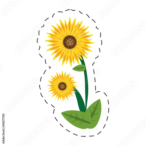 cartoon sunflower spring image vector illustration eps 10