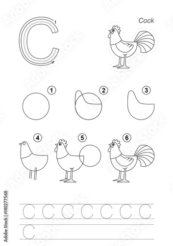Drawing tutorial for letter.