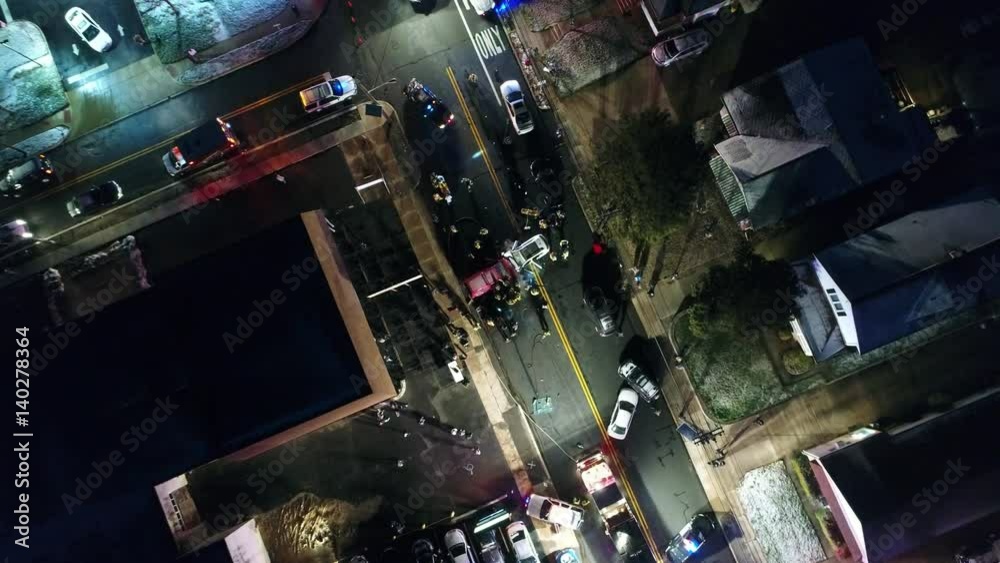 Aerial View of a Motor Vehicle Car Accident