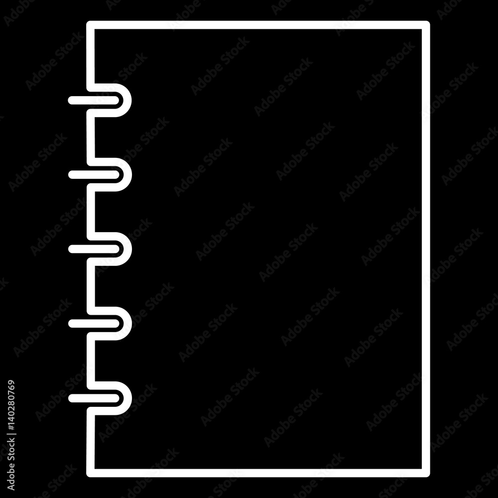 notebook icon white contour of vector illustration notebook icon white contour of vector illustration