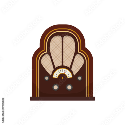 Antique radio stereo icon vector illustration graphic design