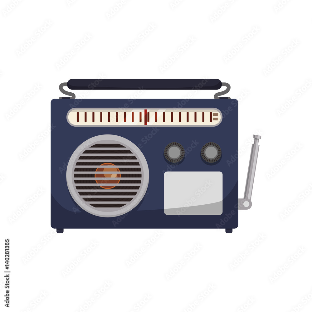 Obraz premium Antique radio stereo icon vector illustration graphic design