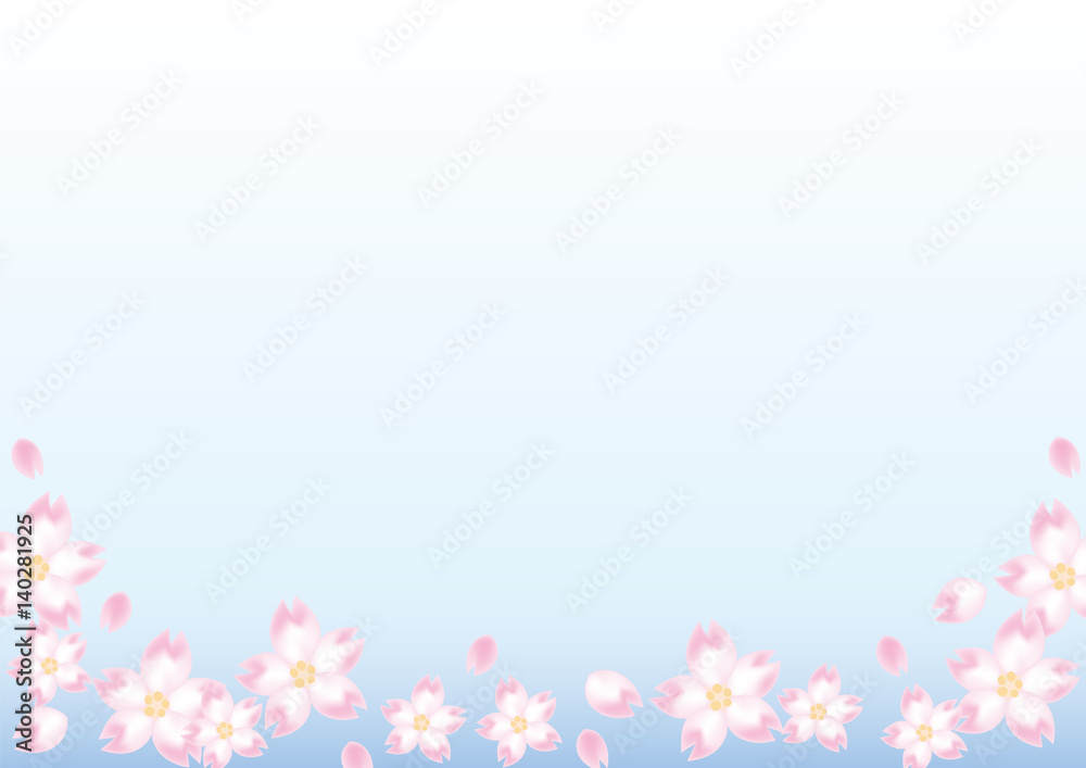 桜の背景イメージ・青空
