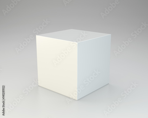 Blank box on gray background. 3d rendering © mirexon