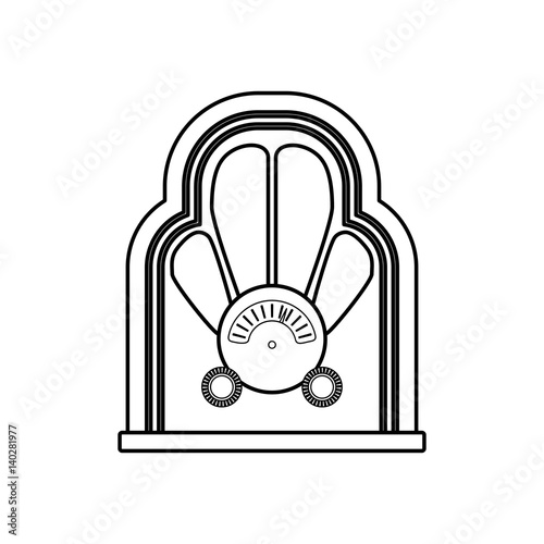 Antique radio stereo icon vector illustration graphic design