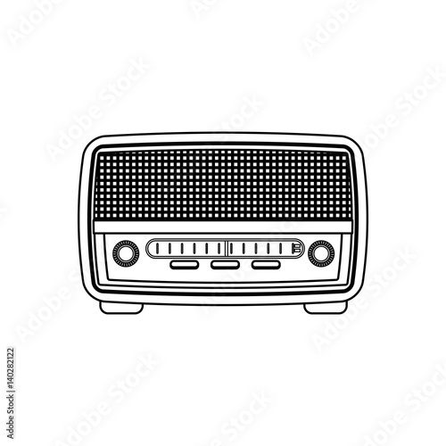 Antique radio stereo icon vector illustration graphic design
