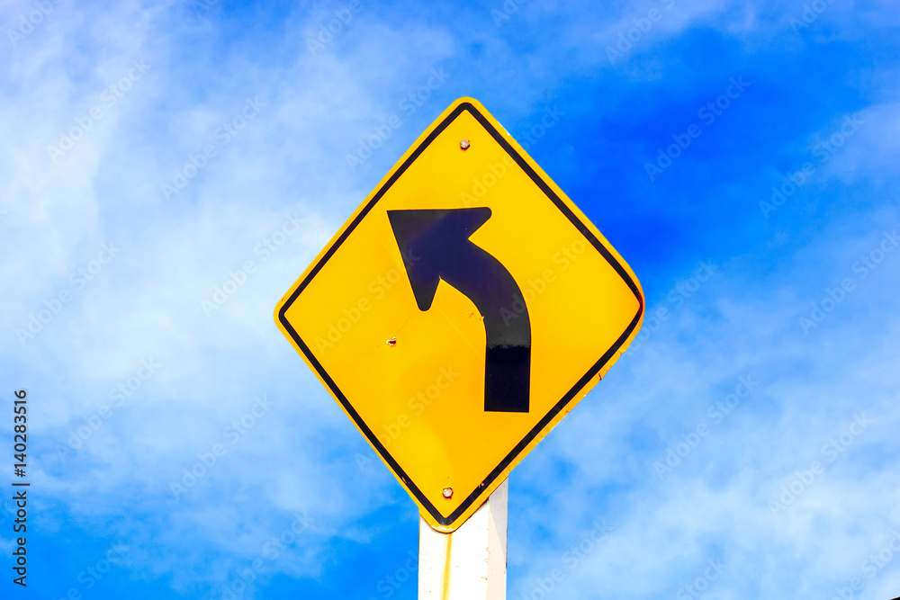 Sign turn left Sign turn left