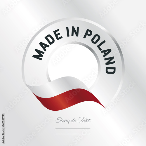 Made in Poland transparent logo icon silver background