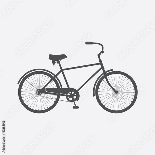 Bicycle isolated on white background. Bike. Flat style vector icon