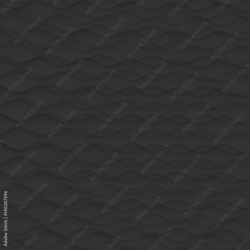 Naklejka premium Black texture. abstract pattern seamless. wave wavy modern geometric background