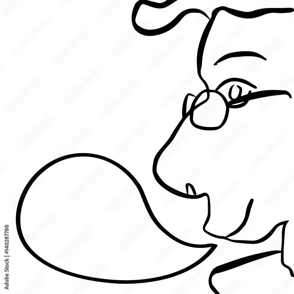 Man in glasses cartoon character with text bubble. Nerdy guy simple drawing. Man in glasses cartoon character with text bubble. Nerdy guy simple drawing.