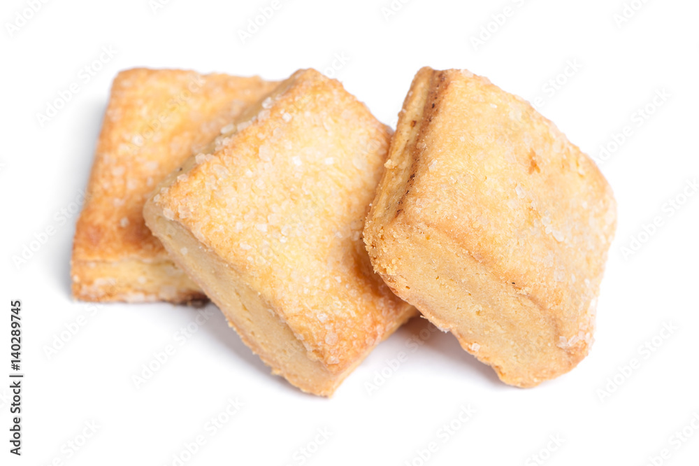 Square cookies isolated