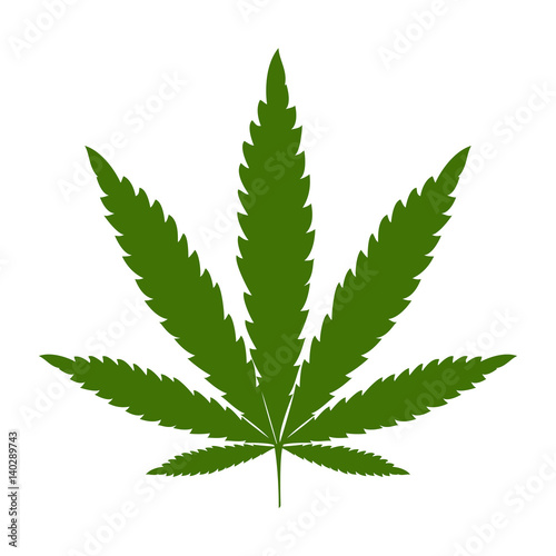 Green silhouette of a marijuana