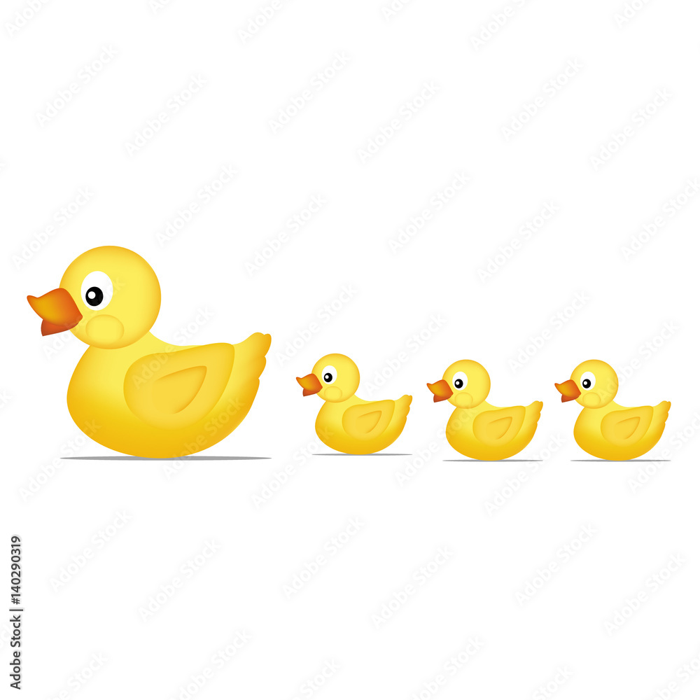 Yellow duck family Vector Yellow duck family Vector