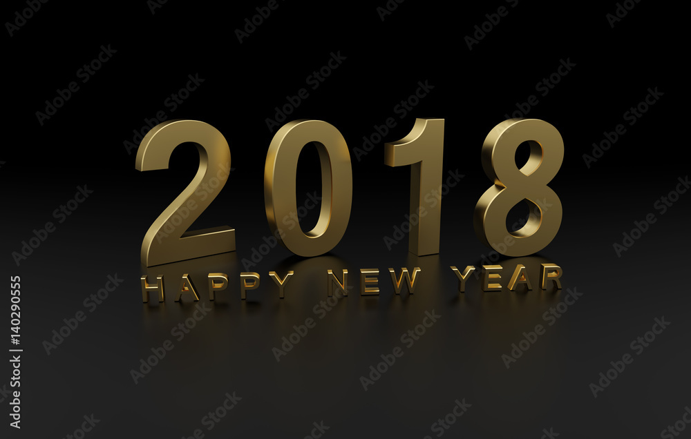 New Year 2018 - 3D Rendered Image
New Year 2018 - 3D Rendered Image