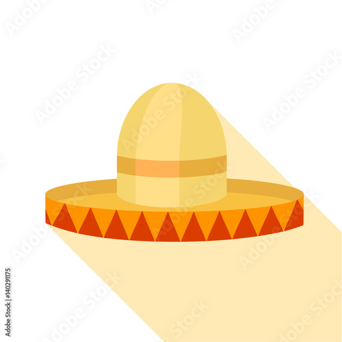 Sombrero icon, flat style