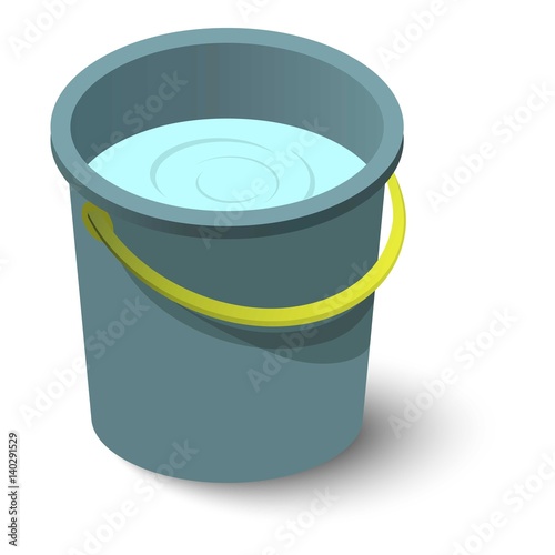 Water bucket icon, isometric style