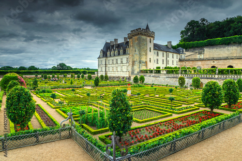 Amazing famous castle of Villandry, Loire Valley, France, Europe