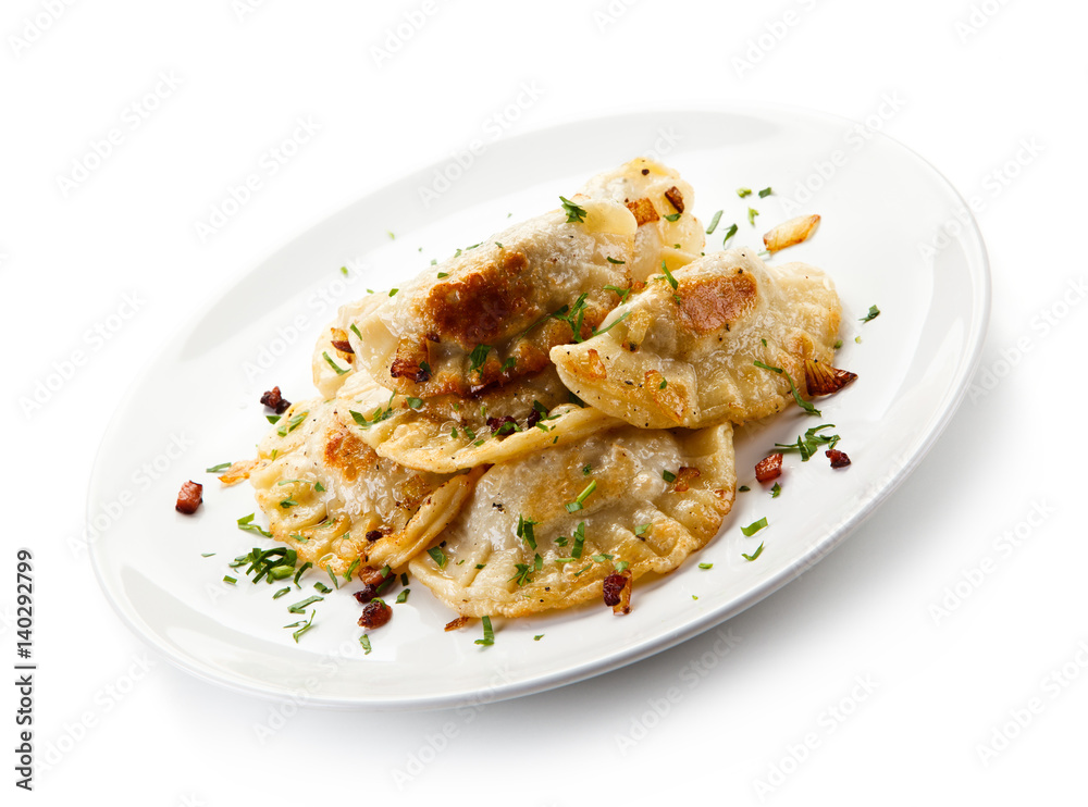 Dumplings on white table