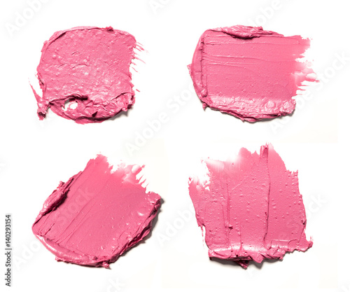 Pink smear paint of cosmetic products