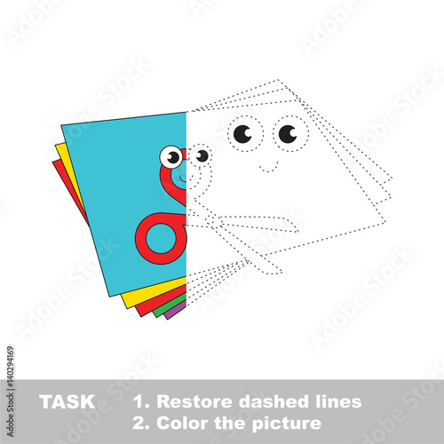 Vector trace educational game for preschool kids.