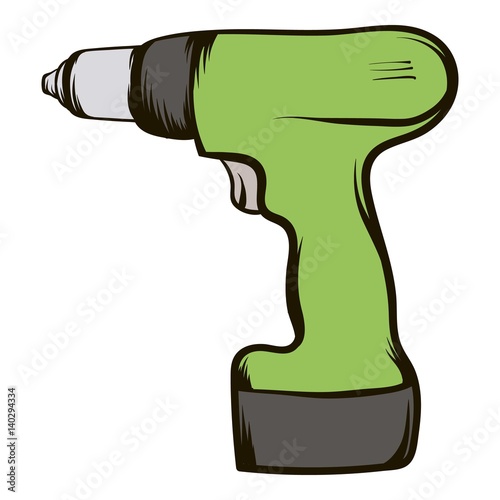 Drill icon cartoon