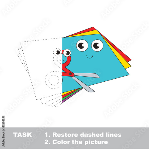 Vector trace educational game for preschool kids.