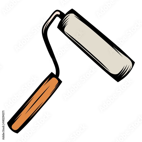 Paint roller icon cartoon