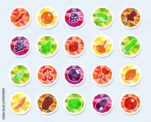 Fruit and vegetables icons