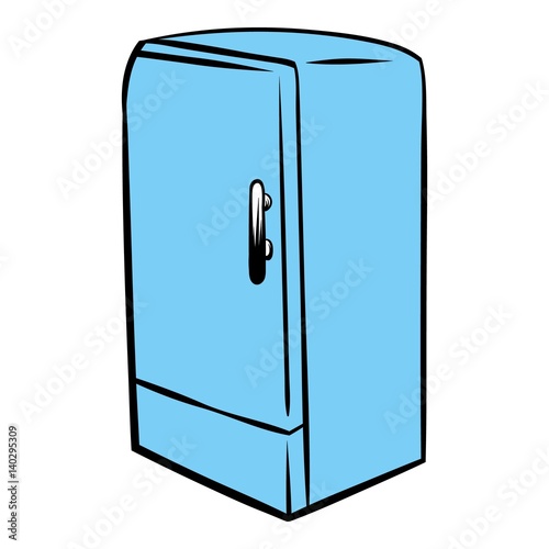 Blue fridge icon cartoon