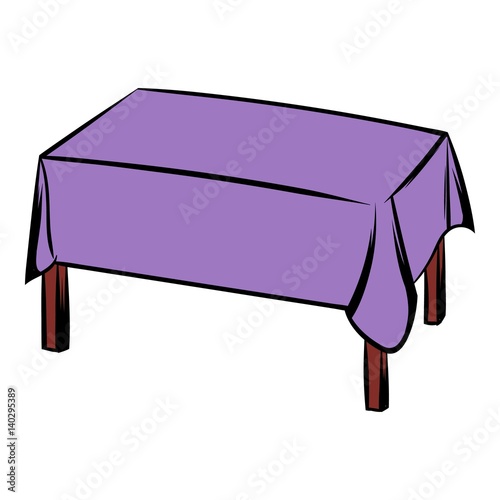 Table with tablecloth icon cartoon