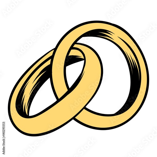 Wedding rings icon cartoon