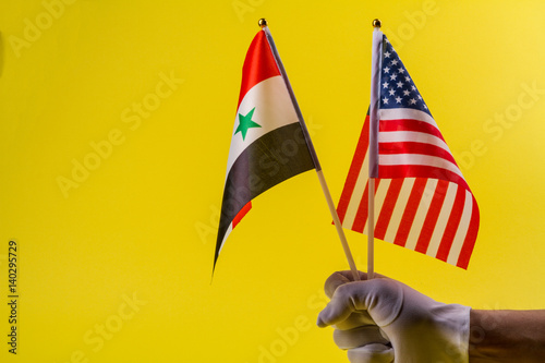 USA and Islmic country flag photo