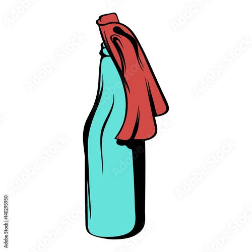 Glass bottle filled with gasoline icon cartoon