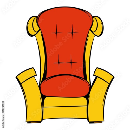 Red throne isometric icon cartoon